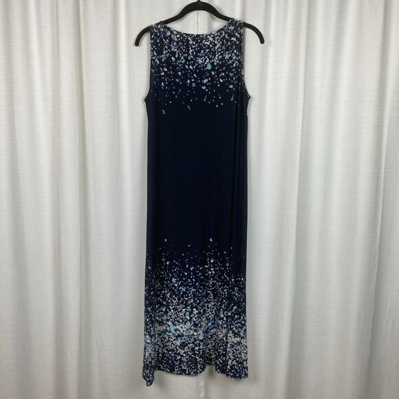 J.Jill Blue Confetti Sleeveless Maxi Dress Sz.SP NWT - Picture 7 of 12